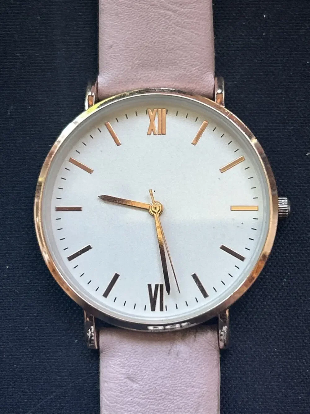 Rose Gold Tone White Dial Pink Band Women’s Quartz Watch